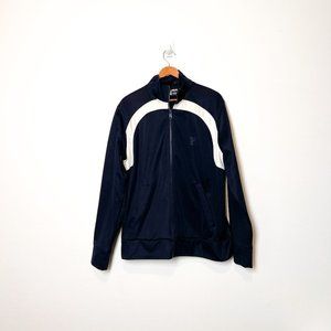 Fila Mens Blue and White Varsity Athletic Jacket